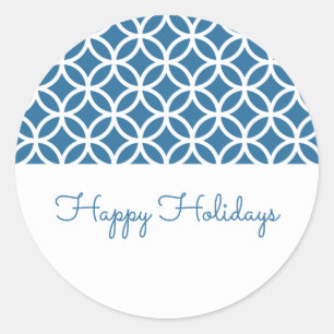 Blue Classy Diamond Holiday Stickers