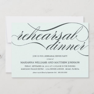 BLUE CLASSY REHEARSAL DINNER PARTY INVITATION