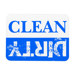 Blue Clean and Dirty Dishwasher Magnet