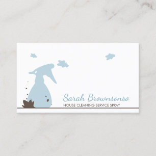 Blue Cleaning Supplies Bucket Housekeeping Service Business Card