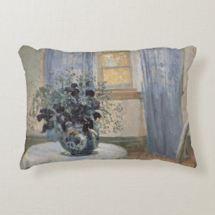Blue Clematis in the Artist's Studio, Anna Ancher Accent Pillow