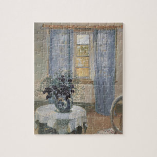 Blue Clematis in the Artist's Studio, Anna Ancher Jigsaw Puzzle