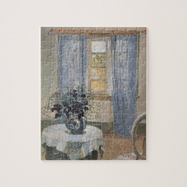 Blue Clematis in the Artist's Studio, Anna Ancher Jigsaw Puzzle (Vertical)