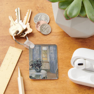 Blue Clematis in the Artist's Studio, Anna Ancher Keychain