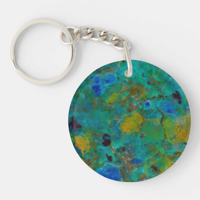 Blue Cliff Chrysocolla Keychain (Front)