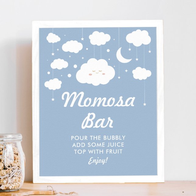 Blue Cloud 9 Baby Shower Momosa Poster (Creator Uploaded)