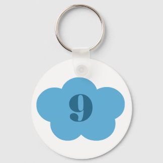 Blue Cloud 9 Keychain