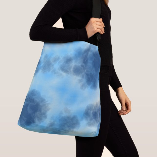 Blue Cloud Abstract Crossbody Bag (Close Up)