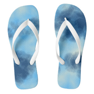 Blue Cloud Abstract Flip Flops