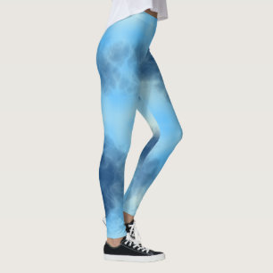 Blue Cloud Abstract Leggings