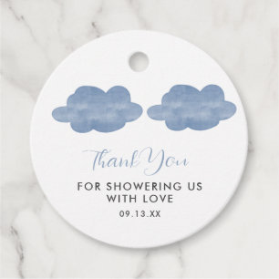 Blue cloud Baby Shower Thank You  Favour Tags