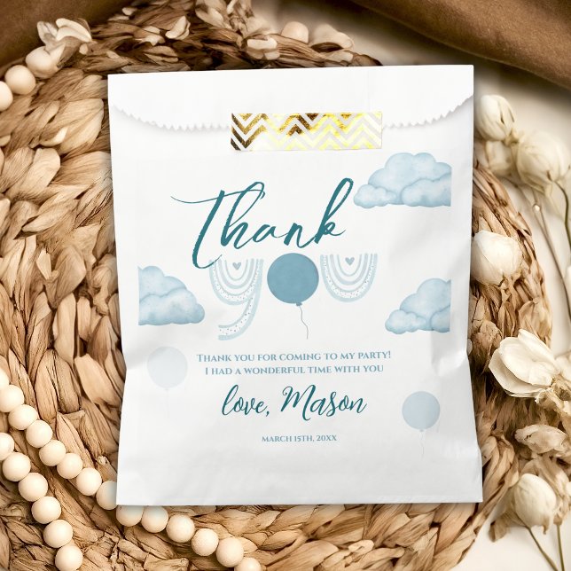Blue Cloud Boho Mr Onederful Thank You Party Favour Bag (Creator Uploaded)