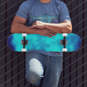 Blue Cloud Effect Skateboard