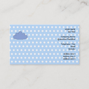 Blue Cloud on Blue and White Polka Dots. Business Card