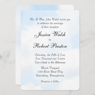 Blue Cloud Wedding Invitations