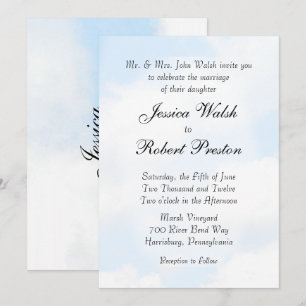 Blue Cloud Wedding Invitations