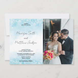 Blue Cloud Wedding Invitations with photo