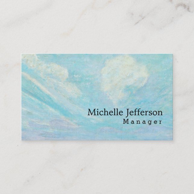 Blue Clouds by Gauguin Stylish Classical Artistic Business Card (Front)