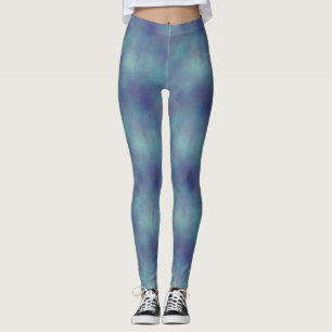 blue clouds leggings
