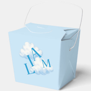 ​Blue Clouds & Name Boy Baby Shower Favour Box