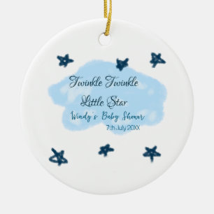 Blue clouds twinkle Twinkle Little Star baby showe Ceramic Ornament