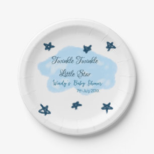Blue clouds twinkle Twinkle Little Star baby showe Paper Plate