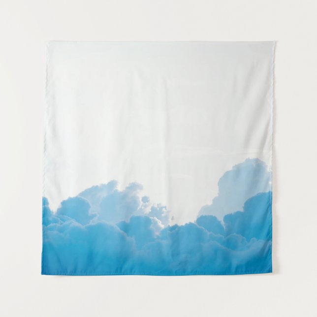 BLUE CLOUDS UNDER WHITE SKY TAPESTRY (Front)