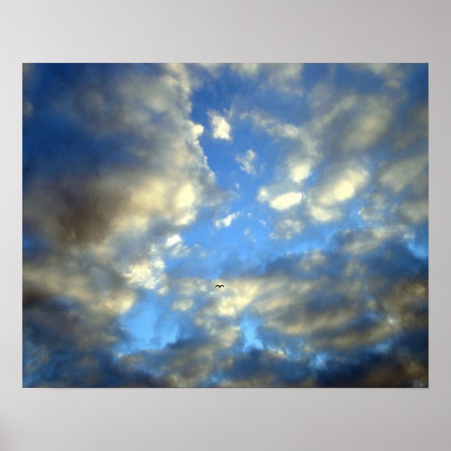 Blue Cloudy Sky Motivational Poster Print (Front)