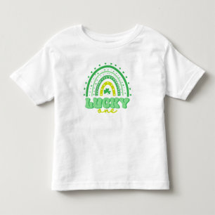 Blue Clover & Rainbow Lucky One First Birthday Toddler T-shirt
