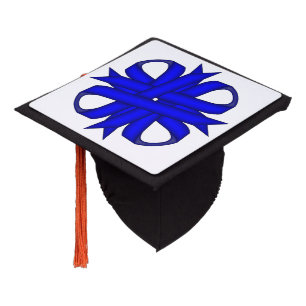 Blue Clover Ribbon by Kenneth Yoncich Graduation Cap Topper