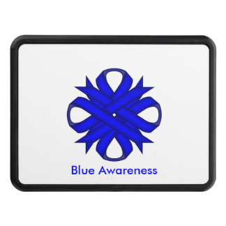 Blue Clover Ribbon by Kenneth Yoncich Trailer Hitch Cover