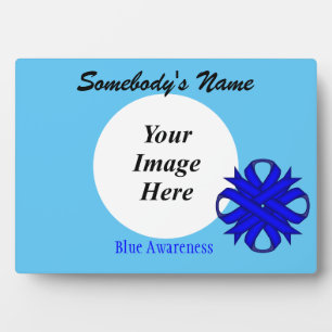 Blue Clover Ribbon Template by Kenneth Yoncich Plaque