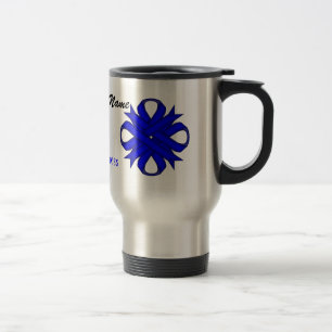 Blue Clover Ribbon Tmpl by Kenneth Yoncich Travel Mug