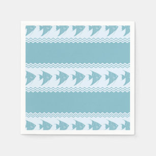 Blue Coastal Angelfish Stripes Napkin
