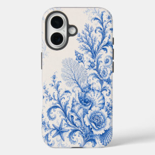 Blue Coastal Chinoiserie Seashell Phone Case