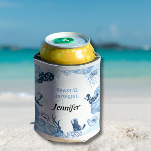 blue coastal cowgirl can cooler