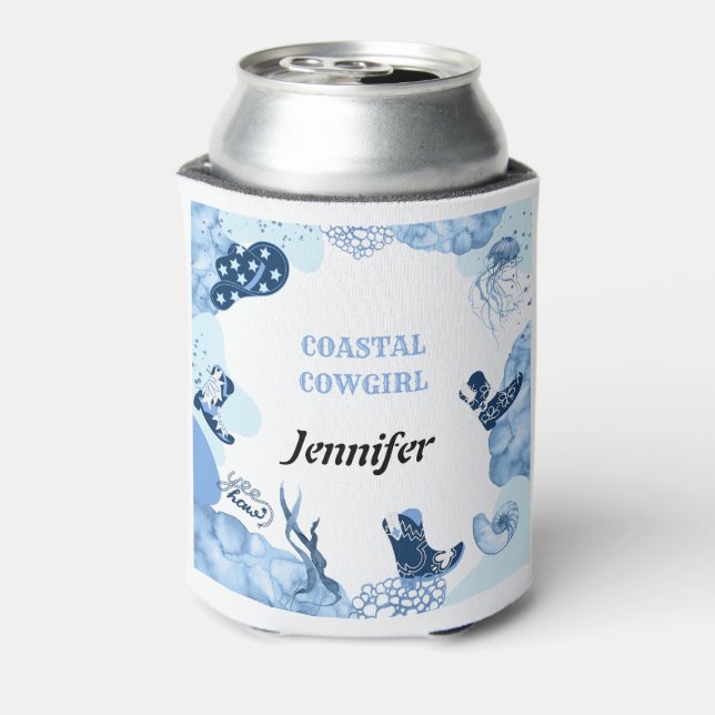 blue coastal cowgirl can cooler (Can Back)