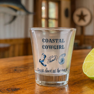 blue coastal cowgirl shot glass