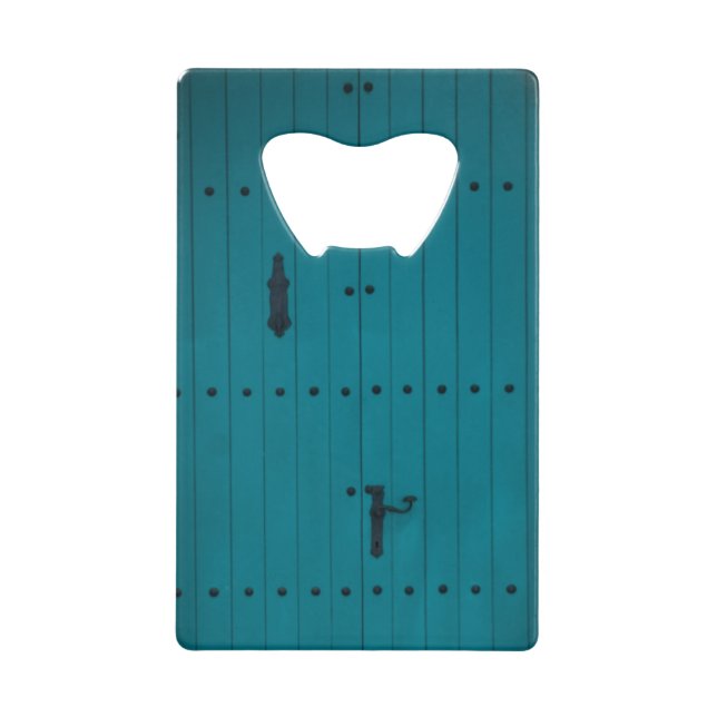 Blue Coastal Door from Costa Brava Spain Wallet Bottle Opener (Front)