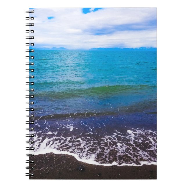 Blue Coastal Ocean Seascape Spiral Notebook (Front)