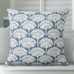 Blue Coastal Pattern Throw Pillow