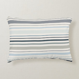 Blue Coastal Stripes Accent Pillow