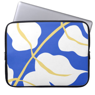 Blue coastal summer print leaf  laptop sleeve