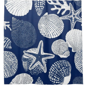 Blue Coastal Toile Seashell Coral Pattern (4)