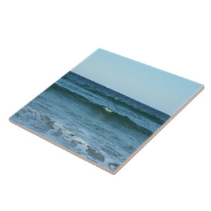 Blue Coastal Waves Beneath Open Sky Tile