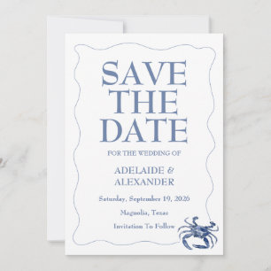Blue Coastal Wedding Invitation