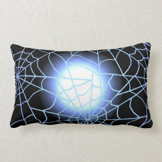 Blue Cobwebs Against a Full Moon Lumbar Pillow