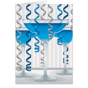 Blue cocktail and ribbon