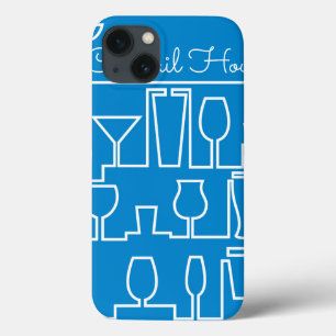 Blue cocktail party iPhone 13 case