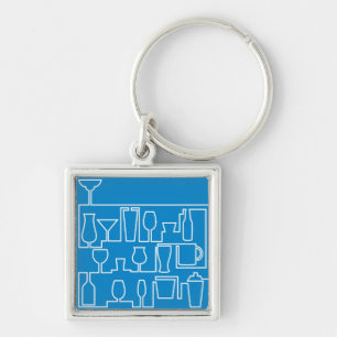 Blue cocktail party keychain